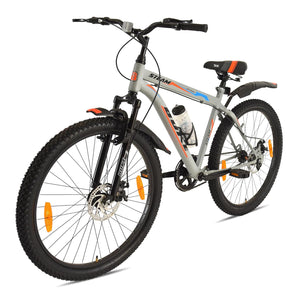 Avon Buke Steam 26T MTB Cycle for Men | Adult City Bike with 18-Inch High-Tensile Steel Frame, 15-Speed Gear, Disc Brake, Suspension Fork | Alloy Wheels | Matt Gloss Grey