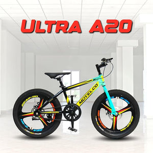 MATELCO Youth Ultra A20 20-Inch Magwheel Mountain Bike for Kids | Stylish Single-Speed Cycle with Dual Disc Brakes | Affordable Electric Cycle Alternative