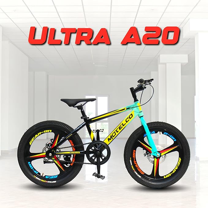 MATELCO Youth Ultra A20 20-Inch Magwheel Mountain Bike for Kids | Stylish Single-Speed Cycle with Dual Disc Brakes | Affordable Electric Cycle Alternative