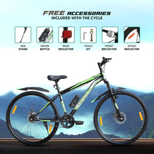 Leader Stark 29T MTB Cycle for Adults with Dual Disc Brakes | Affordable Alternative to Electric Bike & E Bicycle | Complete Accessories Included | Mountain Bike for Men | Steel Frame