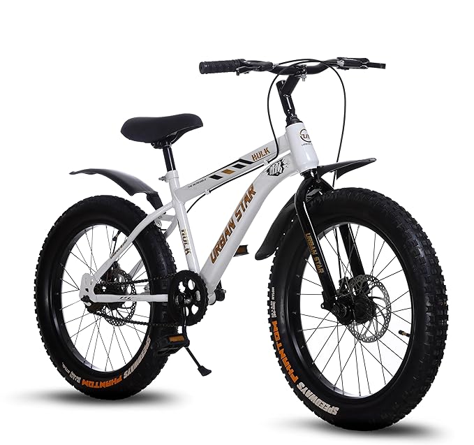 URBANSTAR Hulk 20T BMX Fat Tyre Bike – Single Speed Cycle with Dual Disc Brakes | Stylish Boys & Girls Freestyle Ride