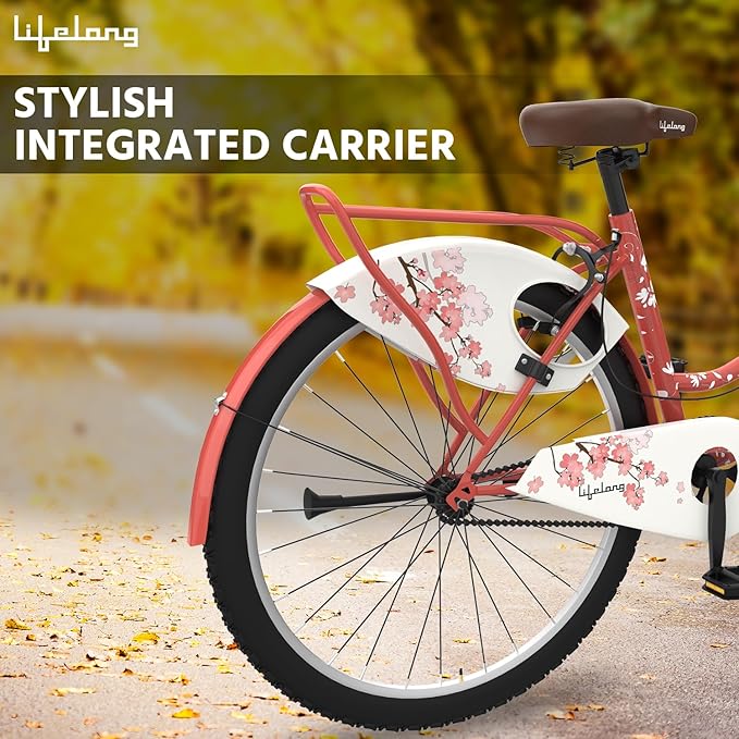 Lifelong Lady Cycle for Women – Hybrid Freeride Bike with Mudguard & Carrier | Best Budget Alternative to Electric Bicycle