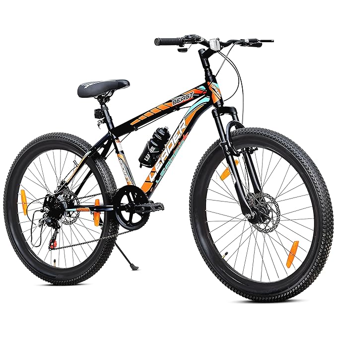 Leader Beast 26T 7-Speed Mountain Bike for Men – Affordable Alternative to Electric Bikes with Dual Disc Brakes & Front Suspension