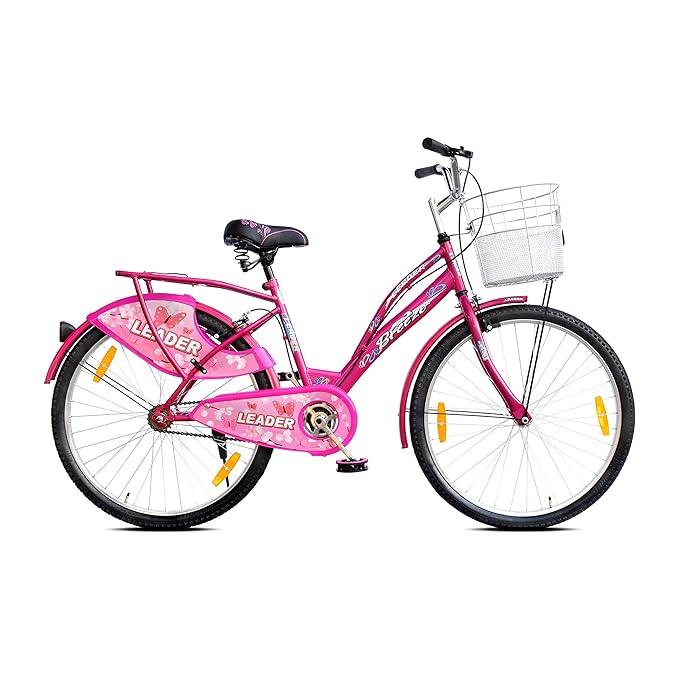 Leader Lady Star Breeze 26T Lifestyle Bike for Women – Elegant Single-Speed Commuter with Basket & Carrier, Affordable Alternative to Electric Bicycles