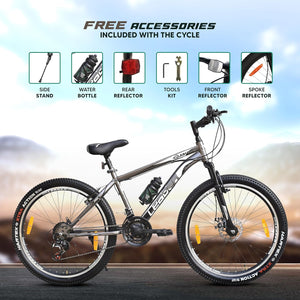 Leader Gladiator 26T 21-Speed Mountain Bike for Adults – Gear Cycle with Front Suspension & Disc Brakes | Affordable Alternative to Electric Bicycle for Men & Teens