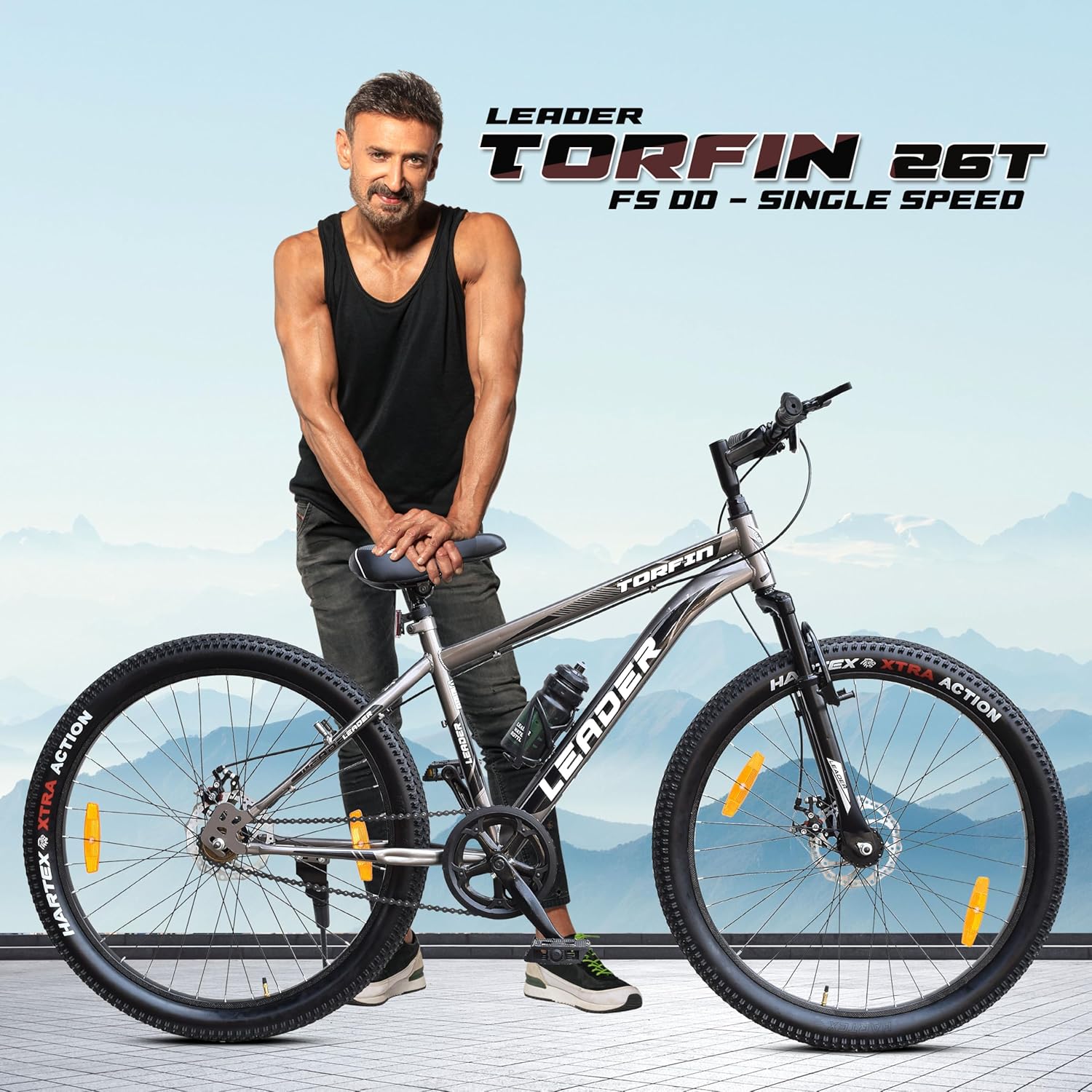 Leader Beast 26T Mountain Bike – Sleek Single‑Speed Cycle with Suspension & Dual Disc Brakes, Affordable Pedal‑Powered Alternative to Electric Bicycles