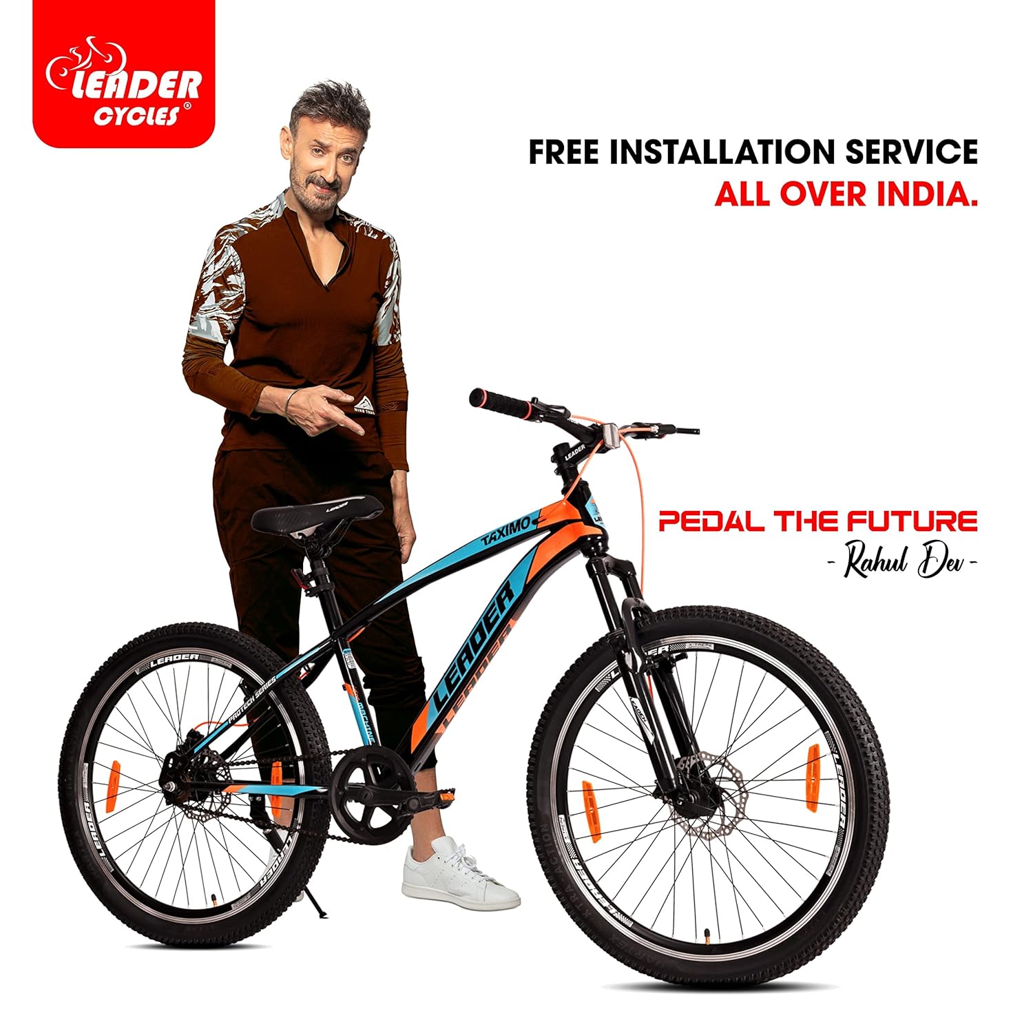 Leader Taximo 26T Electric Bike for Youth & Adults | Hero-Style MTB E Bicycle with Front Suspension & Dual Disc Brakes