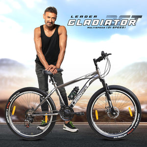 Leader Gladiator 26T 21-Speed Mountain Bike for Adults – Gear Cycle with Front Suspension & Disc Brakes | Affordable Alternative to Electric Bicycle for Men & Teens