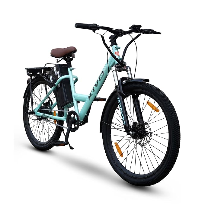 Motovolt KIVO Easy Electric Cycle – Best Affordable e Bike in India with Removable Battery, 45 Km Range & Front Suspension