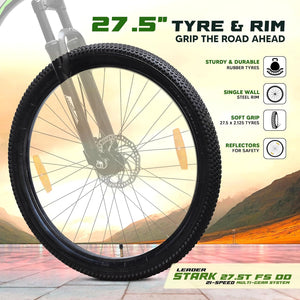 Leader Spyder 27.5T Mountain Bike – Sleek Single‑Speed MTB for Men & Teens (15+), Matt Black/Orange