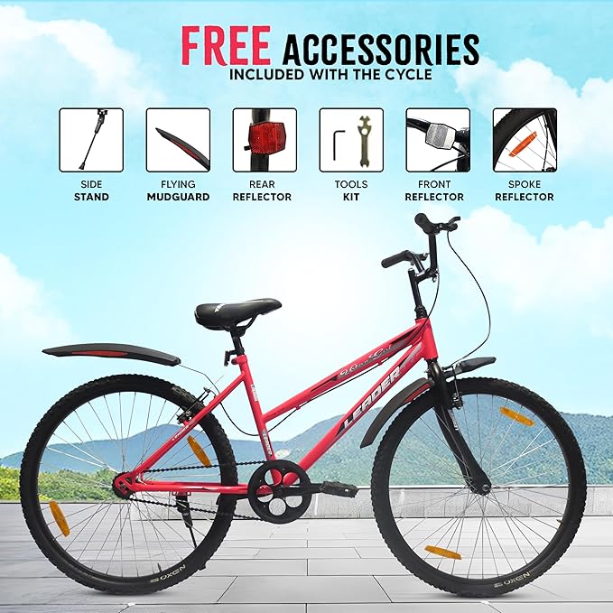 Leader Urban Girl 26T City Bike – Stylish Manual Ride for Women, No Battery Required