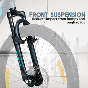 VESCO 24T Drift Kids Mountain Bike – Single‑Speed MTB with Dual Disc Brakes & Suspension | Affordable Ride for Teens (9‑14 Years)