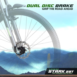 Leader Stark 29T MTB Cycle for Adults with Dual Disc Brakes | Affordable Alternative to Electric Bike & E Bicycle | Complete Accessories Included | Mountain Bike for Men | Steel Frame