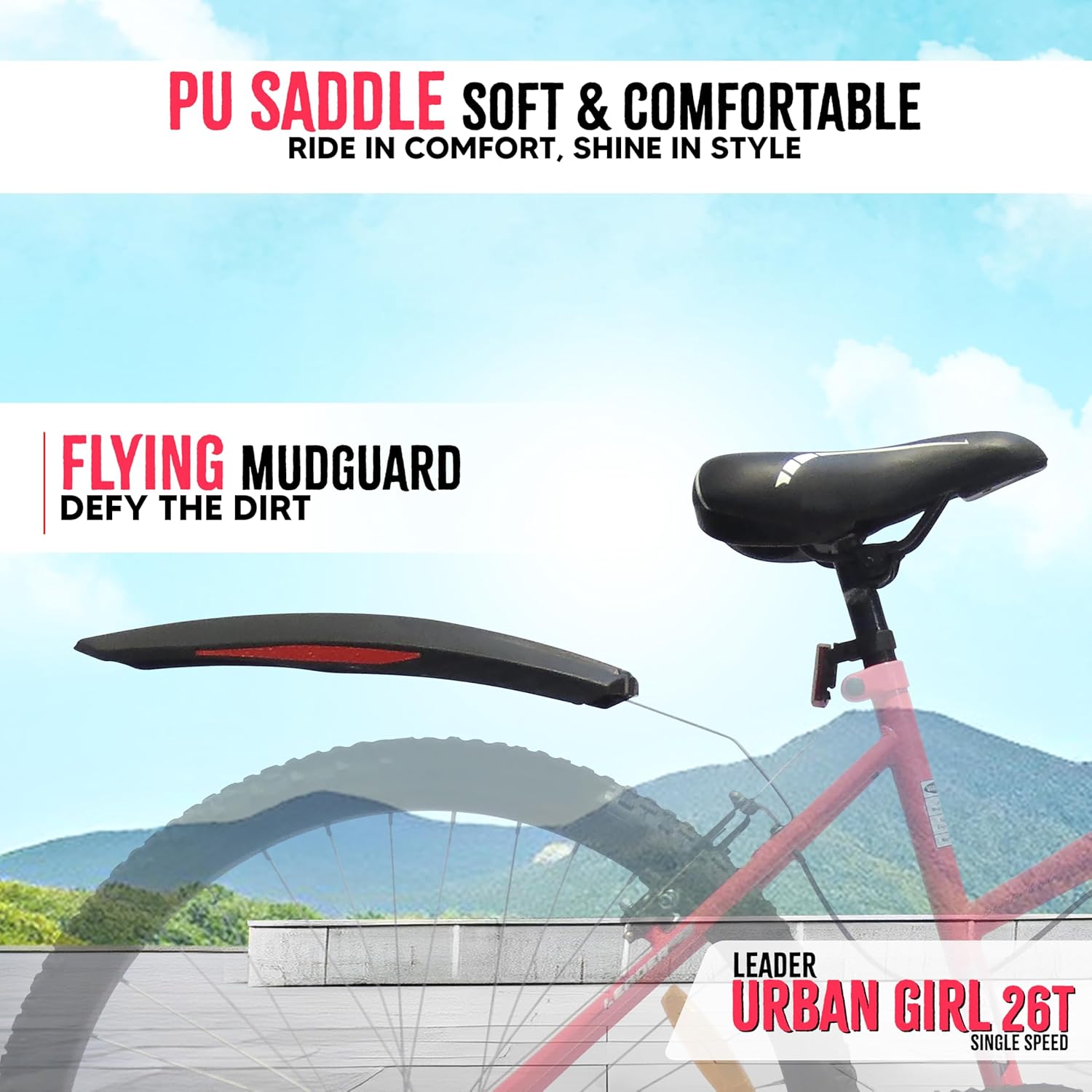 Leader Urban Girl 26T City Bike – Stylish Manual Ride for Women, No Battery Required