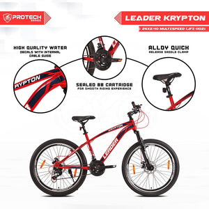 Leader Krypton 26T 21‑Speed MTB Cycle – Best Electric Cycle Alternative for Trail & City Rides