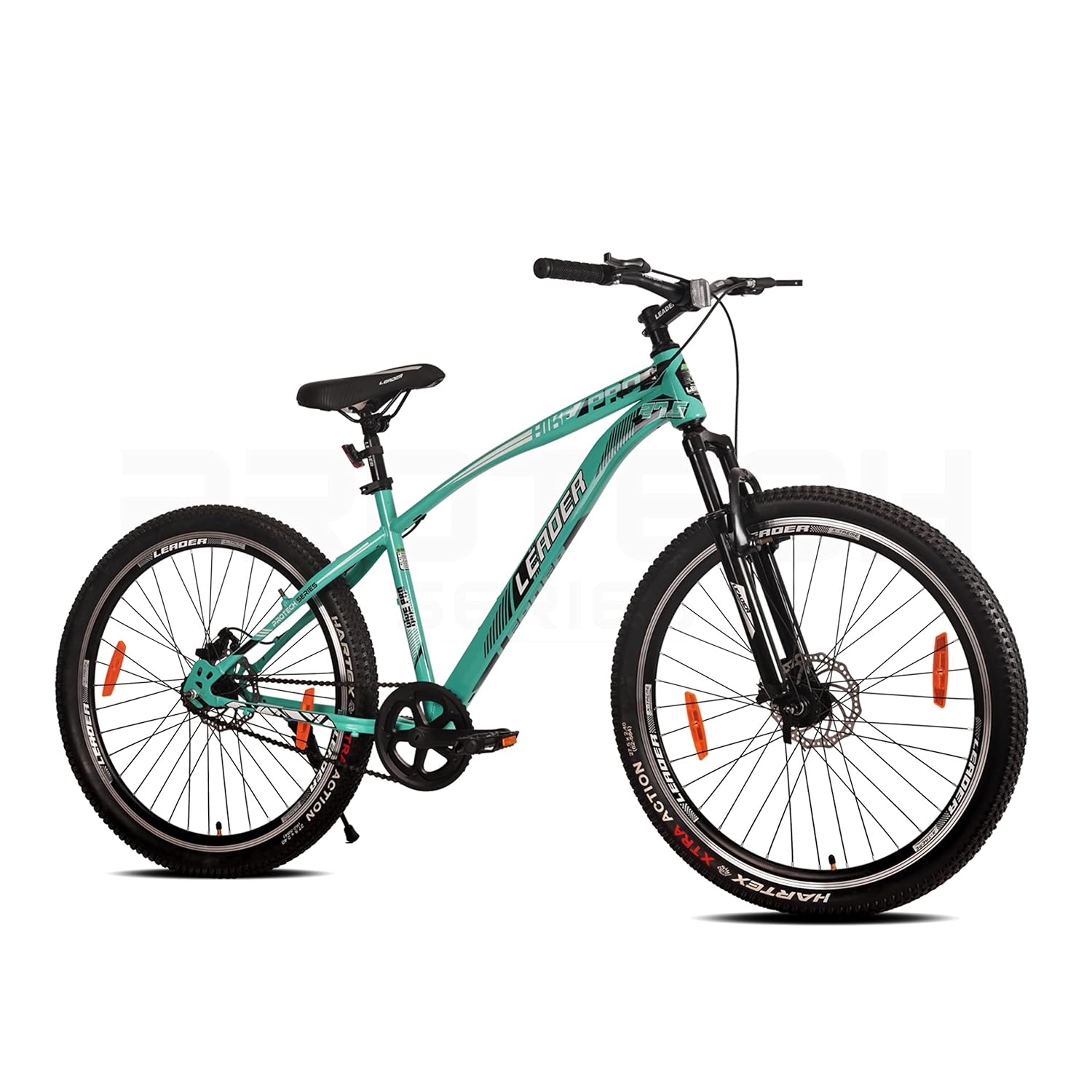 Leader Hike Pro 27.5T MTB Single Speed Mountain Cycle | Best Affordable Electric Bike Alternative for Adults & Teens | Dual Disc Brakes | Front Suspension | Sea Green