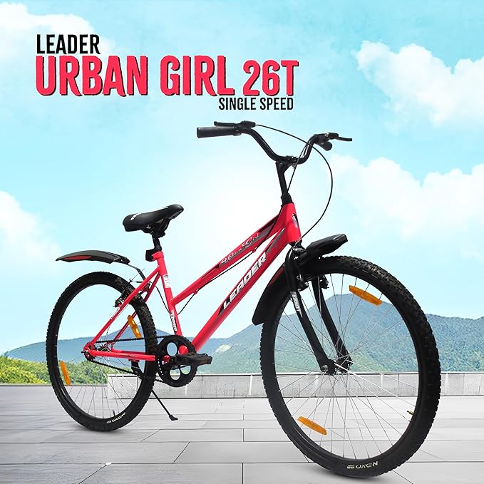 Leader Urban Girl 26T City Bike – Stylish Manual Ride for Women, No Battery Required