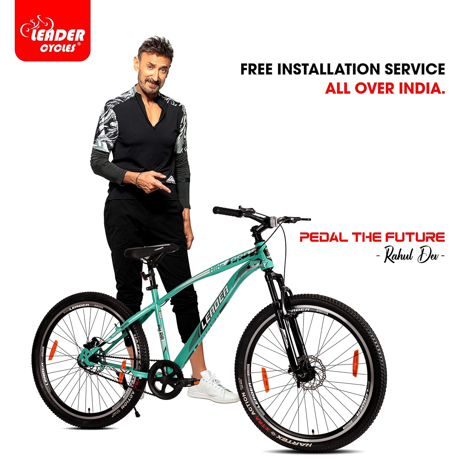 Leader Hike Pro 27.5T MTB Single Speed Mountain Cycle | Best Affordable Electric Bike Alternative for Adults & Teens | Dual Disc Brakes | Front Suspension | Sea Green