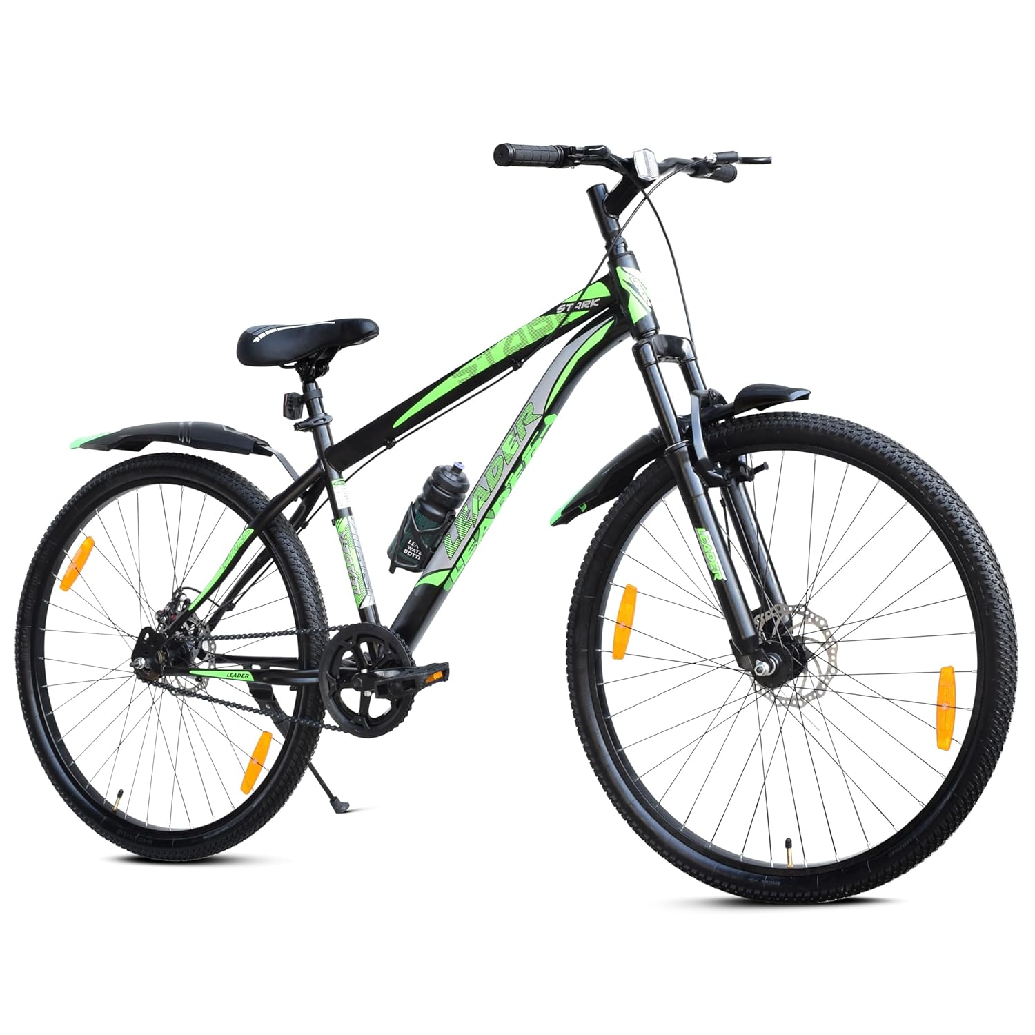 Leader Stark 29T MTB Cycle for Adults with Dual Disc Brakes | Affordable Alternative to Electric Bike & E Bicycle | Complete Accessories Included | Mountain Bike for Men | Steel Frame