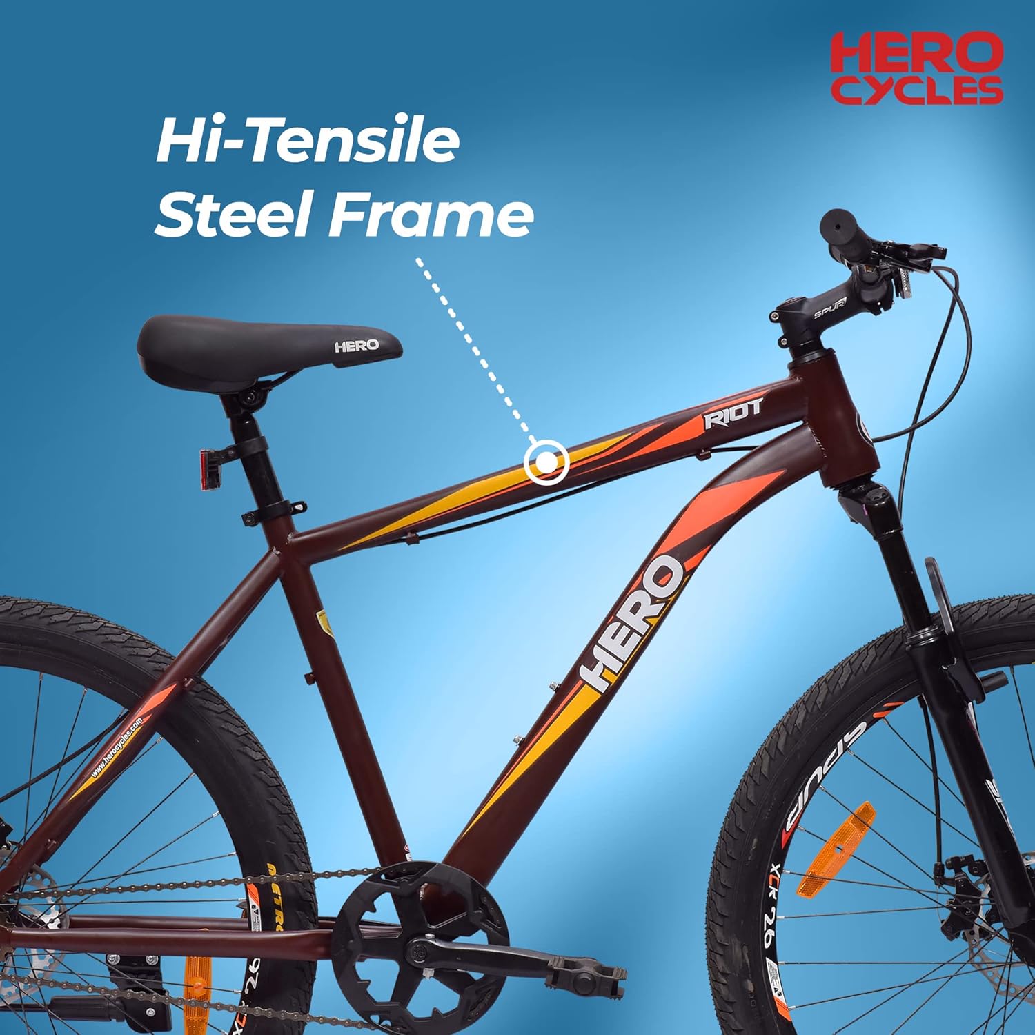 Hero Sprint Riot 26T Mountain Bike – Urban MTB with Suspension, Disc Brakes, and Ready-to-Ride Setup