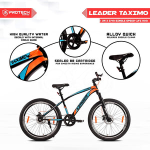 Leader Taximo 26T Electric Bike for Youth & Adults | Hero-Style MTB E Bicycle with Front Suspension & Dual Disc Brakes