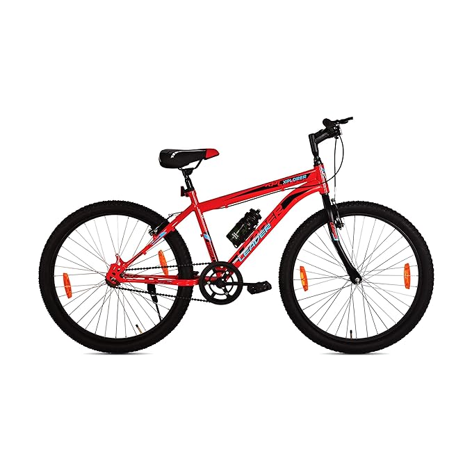 Leader Xplorer MTB 24T Single Speed Mountain Cycle | Best Kids’ Bike for Boys & Girls Age 9–14 | Stylish Grey Sports Bicycle with Power Brakes & Sturdy Steel Frame