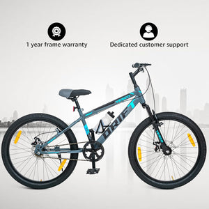VESCO 24T Drift Kids Mountain Bike – Single‑Speed MTB with Dual Disc Brakes & Suspension | Affordable Ride for Teens (9‑14 Years)