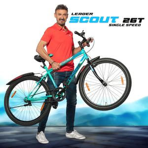 Leader Scout MTB 26T Mountain Electric‑style Bicycle – Single‑Speed, Sea Green for Men & Youth