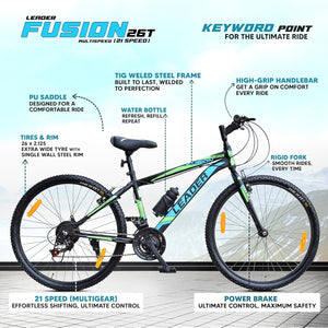 Leader Fusion 26T Hybrid Cycle with 21-Speed Gears – Affordable Alternative to Electric Bikes in India