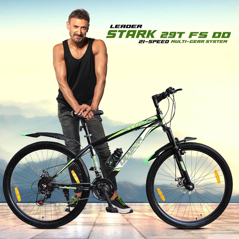 Leader Stark 29T MTB Cycle – 21-Speed Gear Mountain Bike with Dual Disc Brakes & Front Suspension for Adults