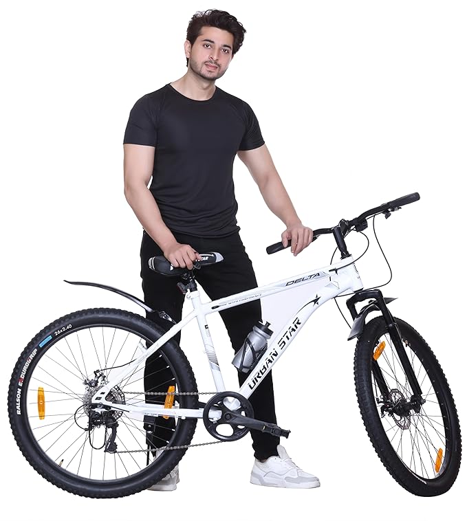 URBANSTAR Delta 26T 7-Speed Geared Mountain Bicycle for Adults | Dual Disc Brakes, Front Suspension | Affordable MTB Online