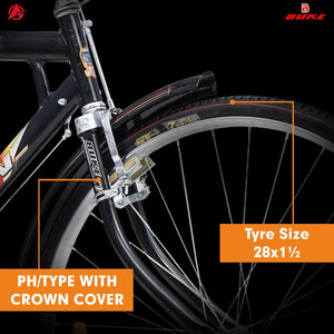 BUKE Alton 28T Electric Cycle | 22” Steel Frame, Dual Disc Brakes & Long-Range Battery E Bike for Men