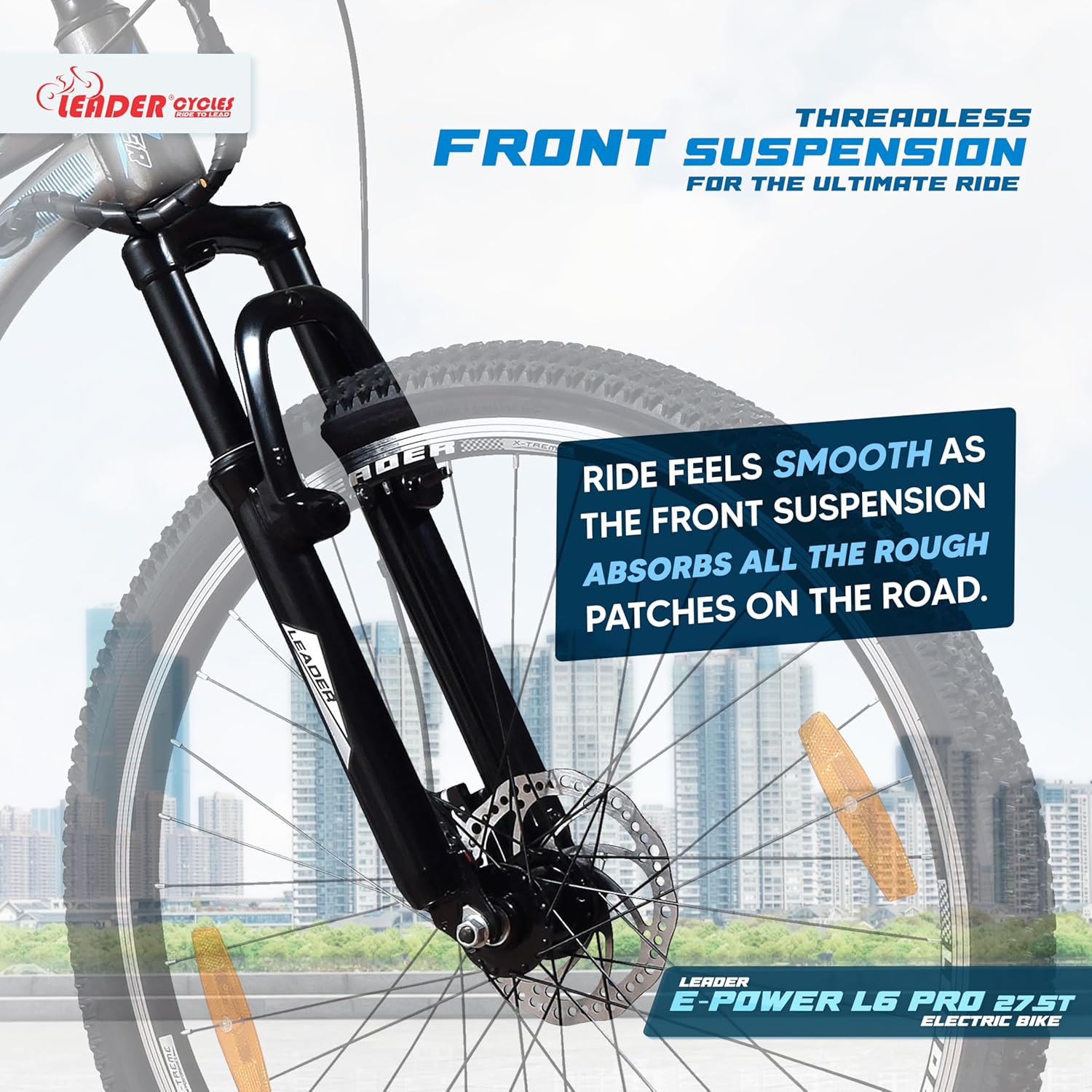🚴 Leader E-Power L6 Pro 27.5T Electric Cycle | 250W Motor, Removable Battery & Dual Disc Brakes