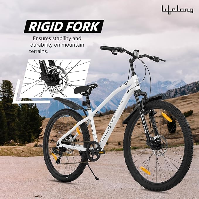 Lifelong 27.5T Electric Cycle | Foldable Eco-Friendly E-Bike with Suspension & Dual Disc Brakes