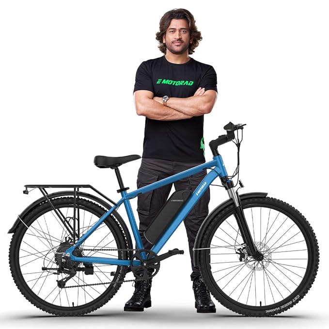 EMotorad T-Rex Pro Electric Cycle | 70 km Range E-Bike with Step-Through Frame & LCD Display