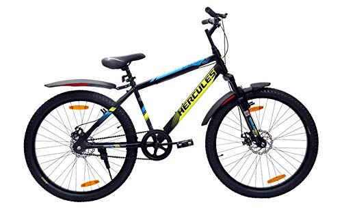 HERCULES Streetcat Pro DX2 26T Dual Disc Road Bike for Men – Best Affordable Steel Frame Bicycle with Front Suspension & 26” Tyres
