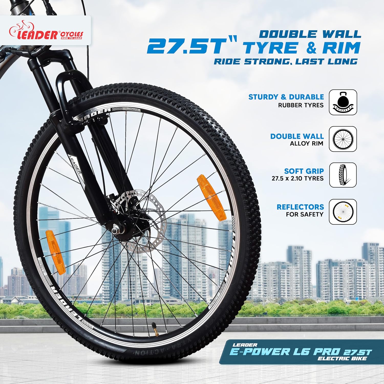 🚴 Leader E-Power L6 Pro 27.5T Electric Cycle | 250W Motor, Removable Battery & Dual Disc Brakes