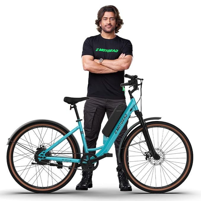 EMotorad ST-X City Electric Cycle | Step-Through E-Bike with Removable Battery & LCD Display