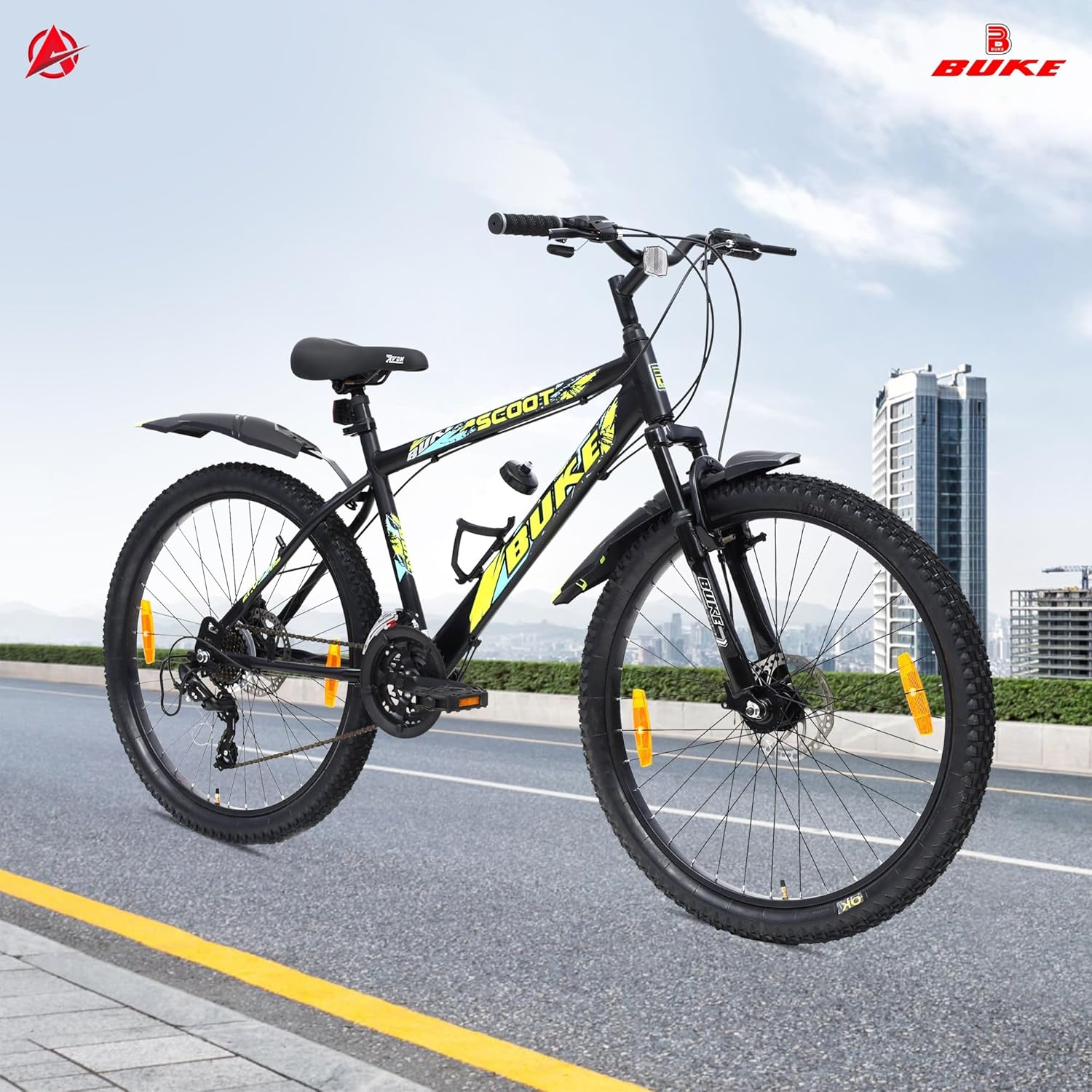 BUKE Avon Scoot 26T Multi-Speed Gear Cycle for Men | 7-Speed Mountain Bike with Disc Brakes | Alternative to Electric Bicycles & e Bikes
