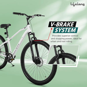 Lifelong 27.5T Electric Cycle | Foldable Eco-Friendly E-Bike with Suspension & Dual Disc Brakes