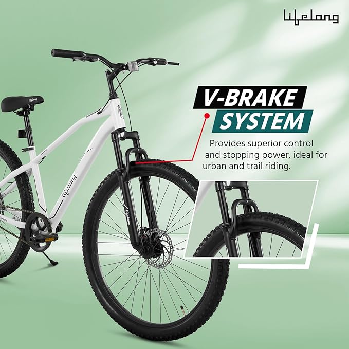 Lifelong 27.5T Electric Cycle | Foldable Eco-Friendly E-Bike with Suspension & Dual Disc Brakes