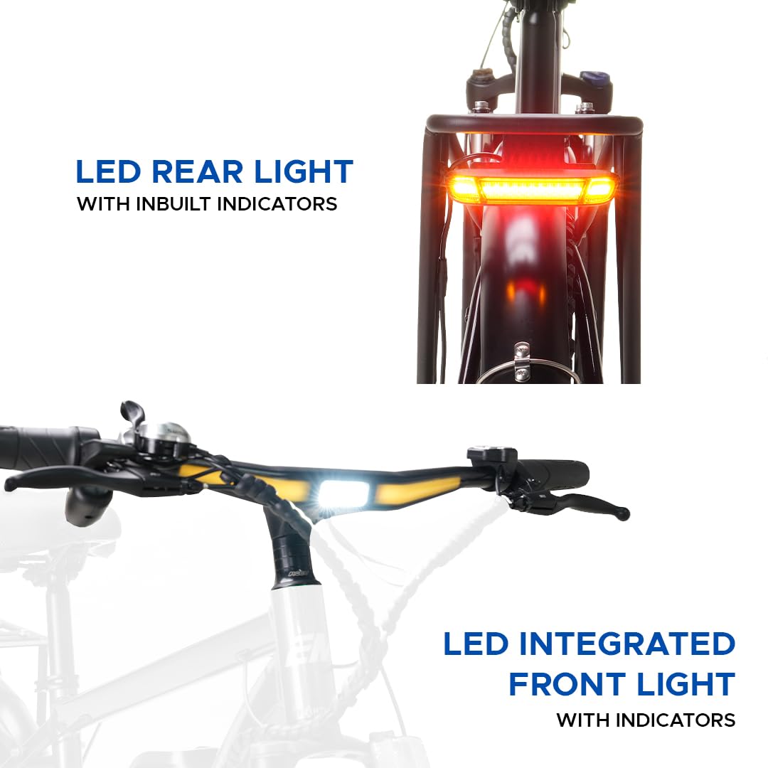 EMotorad T-Rex Pro Electric Cycle | 70 km Range E-Bike with Step-Through Frame & LCD Display
