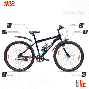 Hero Rove Sports 27.5T Mountain Bike – Alloy Steel MTB for Men | Single-Speed, Ready to Ride