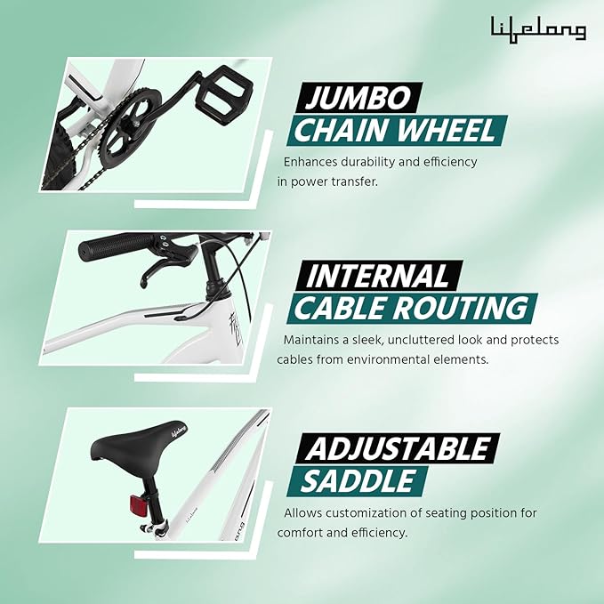Lifelong 27.5T Electric Cycle | Foldable Eco-Friendly E-Bike with Suspension & Dual Disc Brakes
