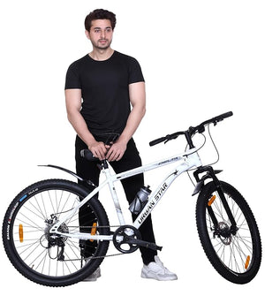 URBANSTAR Delta 26T 7-Speed Geared Mountain Bicycle for Adults | Dual Disc Brakes, Front Suspension | Affordable MTB Online