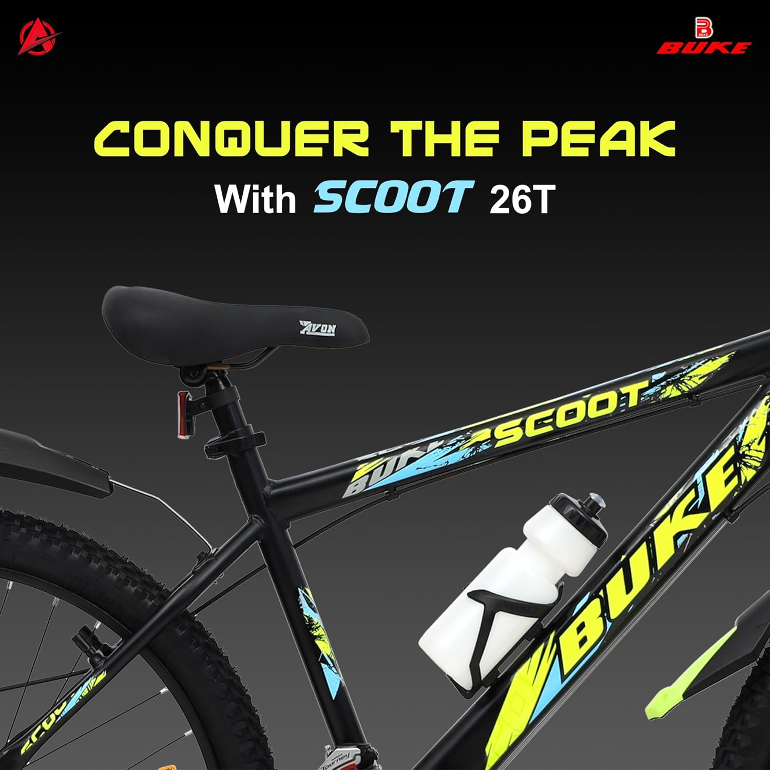 BUKE Avon Scoot 26T Multi-Speed Gear Cycle for Men | 7-Speed Mountain Bike with Disc Brakes | Alternative to Electric Bicycles & e Bikes