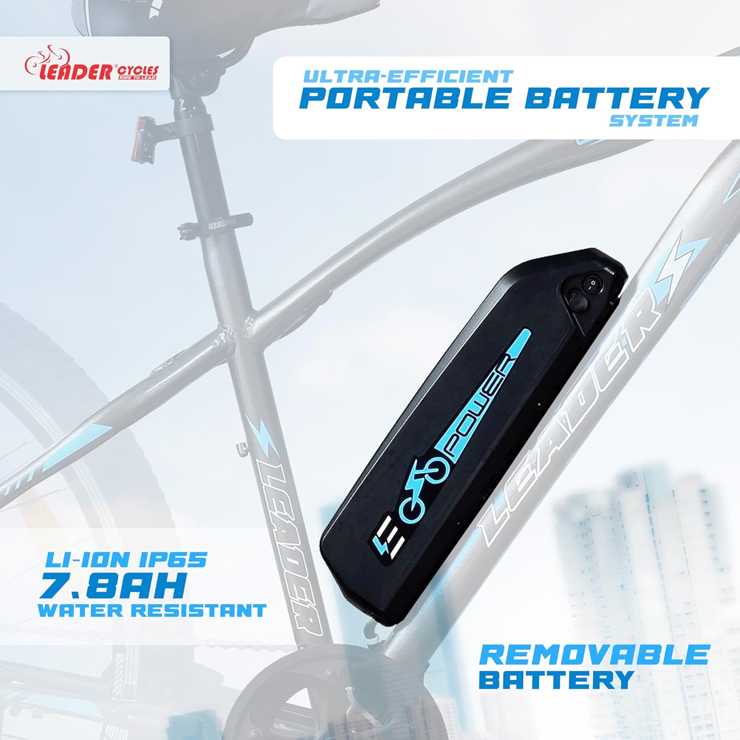 🚴 Leader E-Power L6 Pro 27.5T Electric Cycle | 250W Motor, Removable Battery & Dual Disc Brakes
