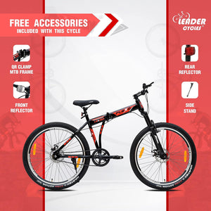 Leader Flexo 27.5T Foldable Electric Cycle | Dual Disc Brakes & Front Suspension E-Bike for Men
