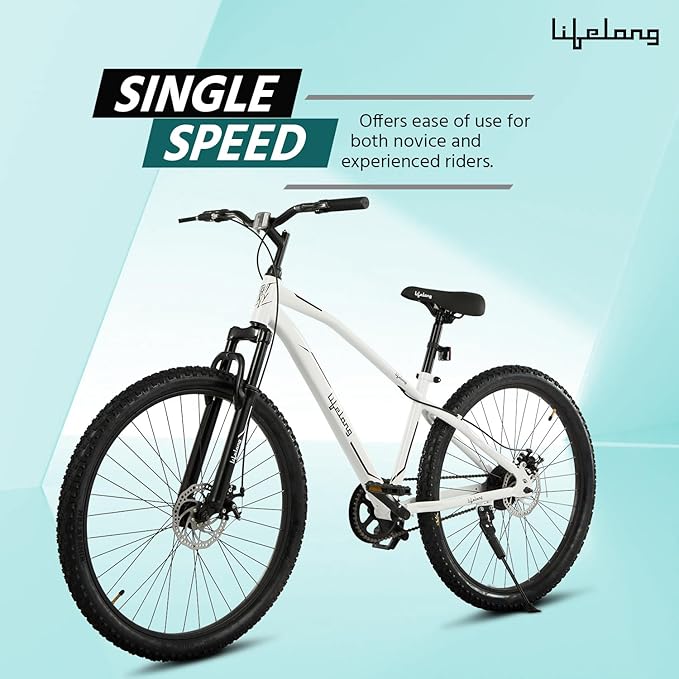 Lifelong 27.5T Electric Cycle | Foldable Eco-Friendly E-Bike with Suspension & Dual Disc Brakes