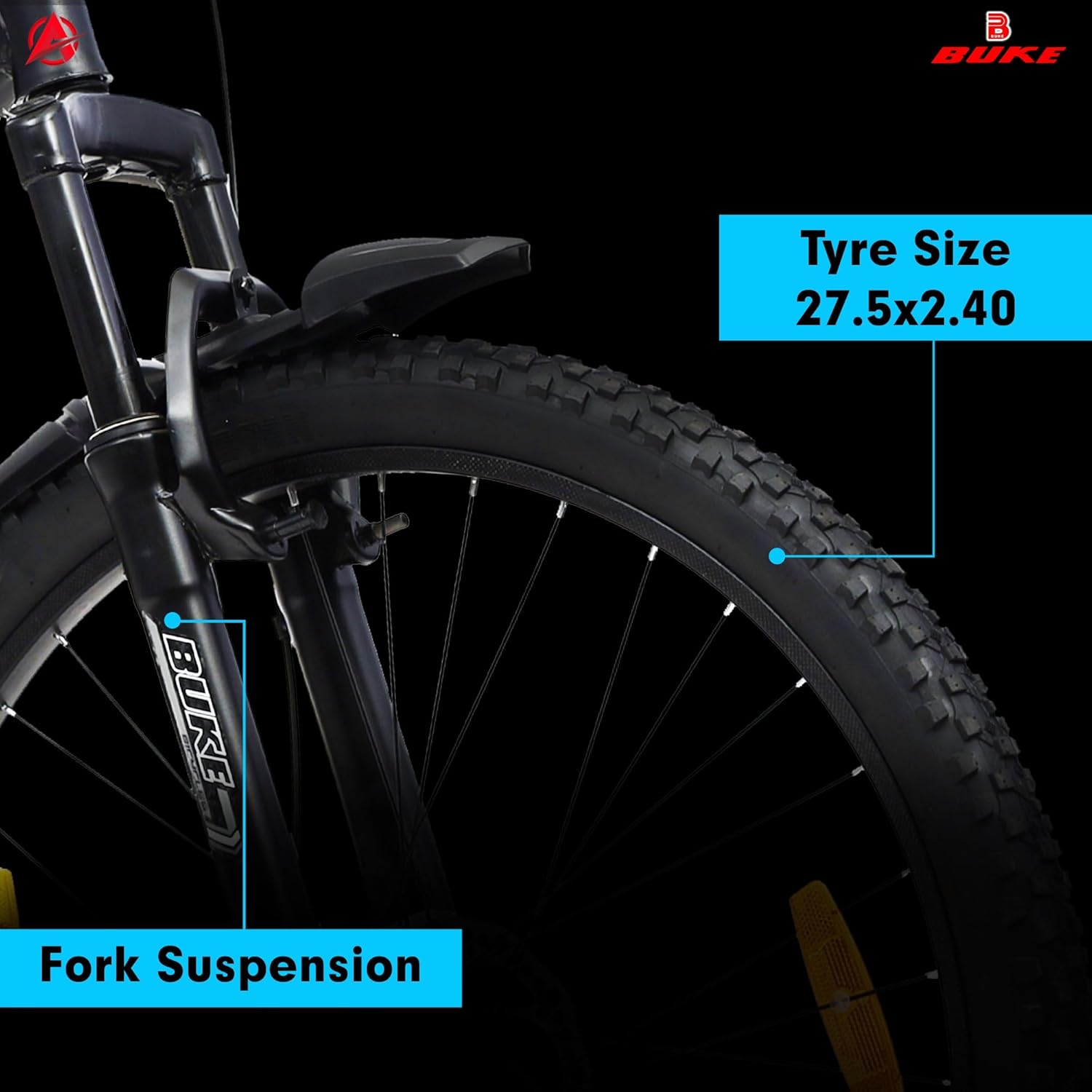 BUKE Rider 27.5T Electric Cycle | Dual Suspension E-Bike with Disc Brakes for Men & Adults
